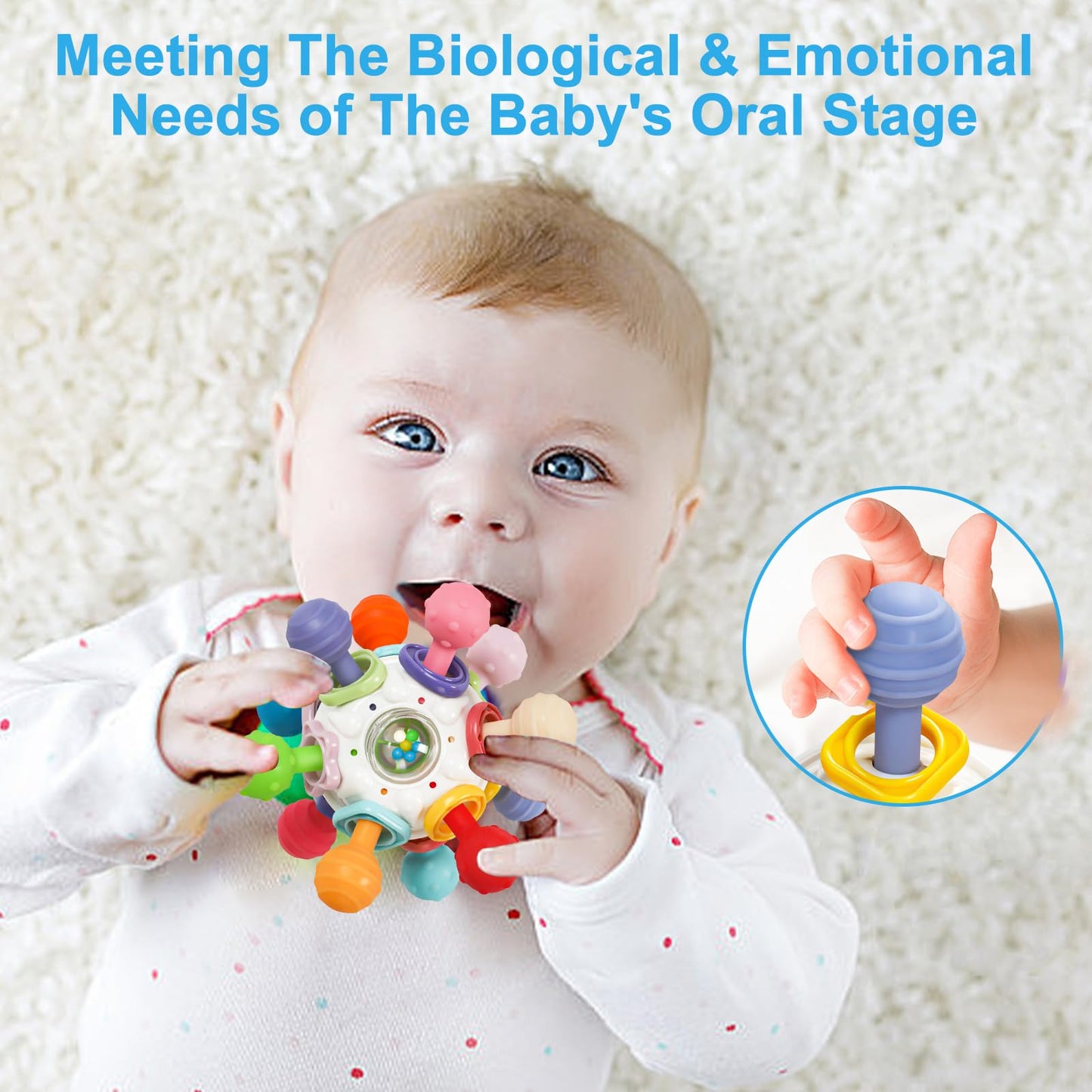 Baby Montessori Sensory Toys for 0-6 6-12 Months, Baby Teether Teething Toys for Babies 0 3 6 9 12 18 Months, Newborn Infant Learning Developmental Toys Gifts for 1 2 Year Old Boys Girls