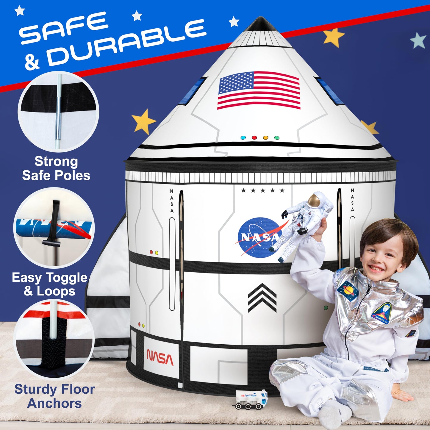 W&O Dino Paradise Play Tent with Roar Button - Epic Pop Up Tent for Boys & Girls - Perfect for Indoor & Outdoor Adventures