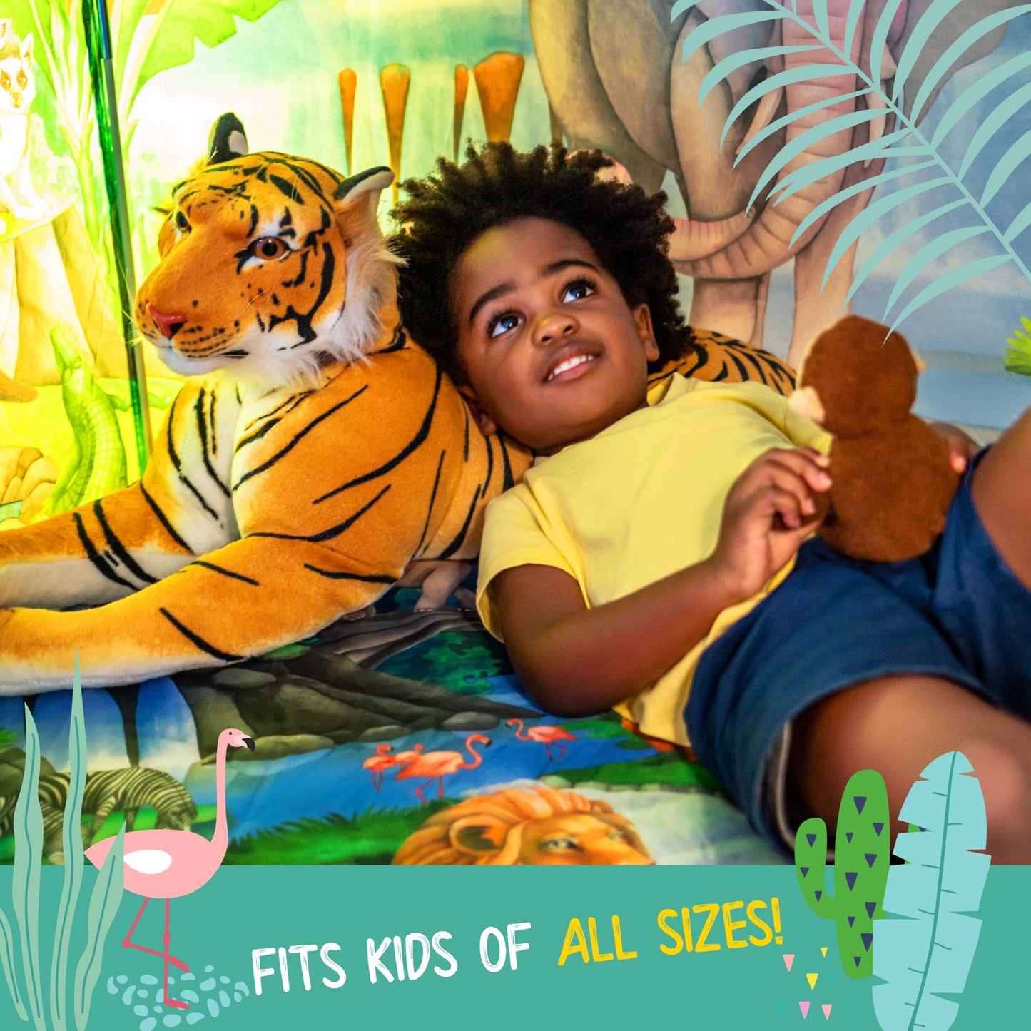 W&O Dino Paradise Play Tent with Roar Button - Epic Pop Up Tent for Boys & Girls - Perfect for Indoor & Outdoor Adventures