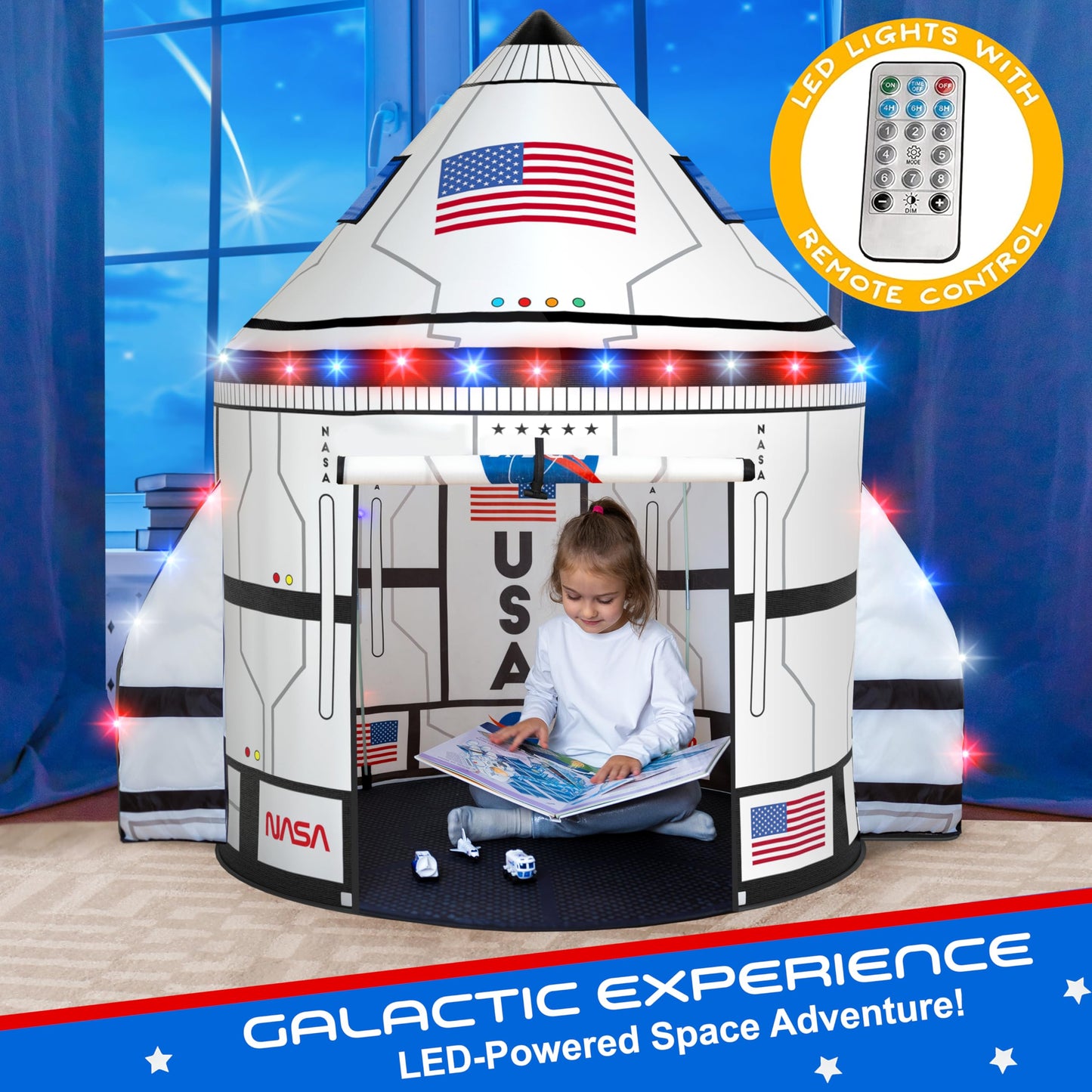 W&O Dino Paradise Play Tent with Roar Button - Epic Pop Up Tent for Boys & Girls - Perfect for Indoor & Outdoor Adventures