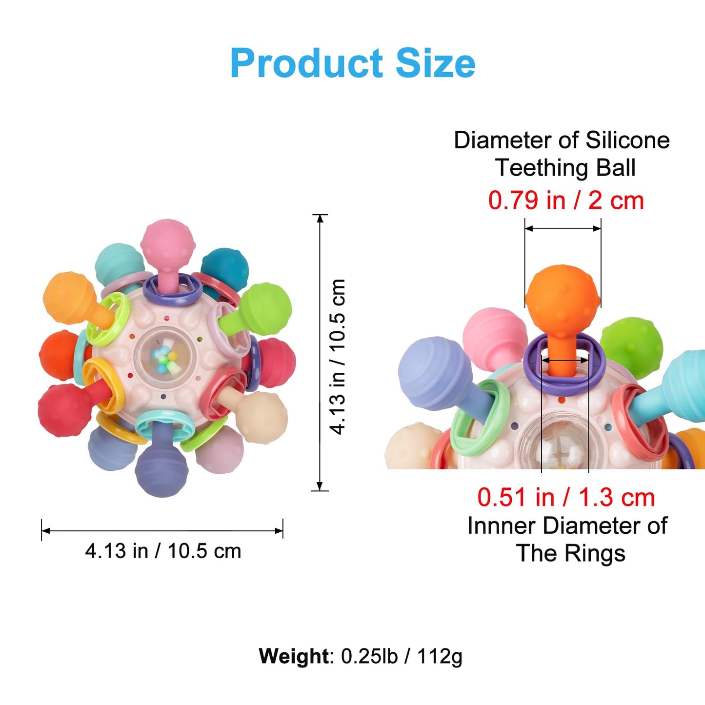 Baby Montessori Sensory Toys for 0-6 6-12 Months, Baby Teether Teething Toys for Babies 0 3 6 9 12 18 Months, Newborn Infant Learning Developmental Toys Gifts for 1 2 Year Old Boys Girls