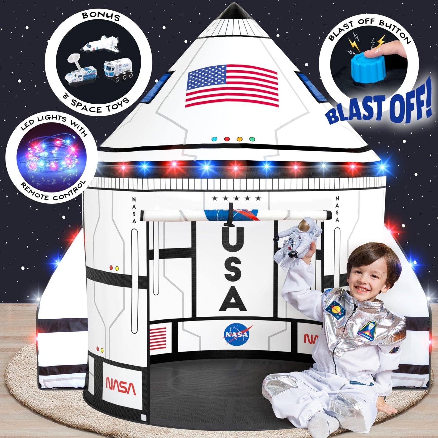 W&O Dino Paradise Play Tent with Roar Button - Epic Pop Up Tent for Boys & Girls - Perfect for Indoor & Outdoor Adventures